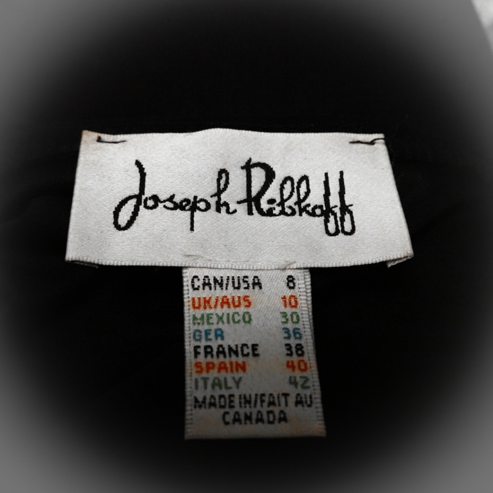 JOSEPH RIBKOFF Black Short Sleeve Surplice Front Dress with Silver Ring … - Picture 3 of 4